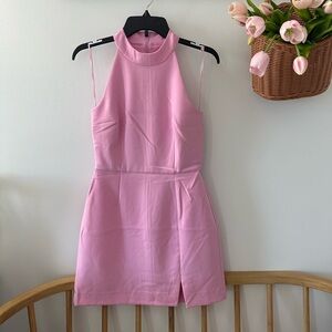 French Connection Pink Sleeveless Halter Mini Dress